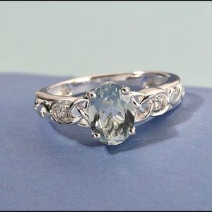 Sky Blue & White Topaz Ring Set in Sterling Silver